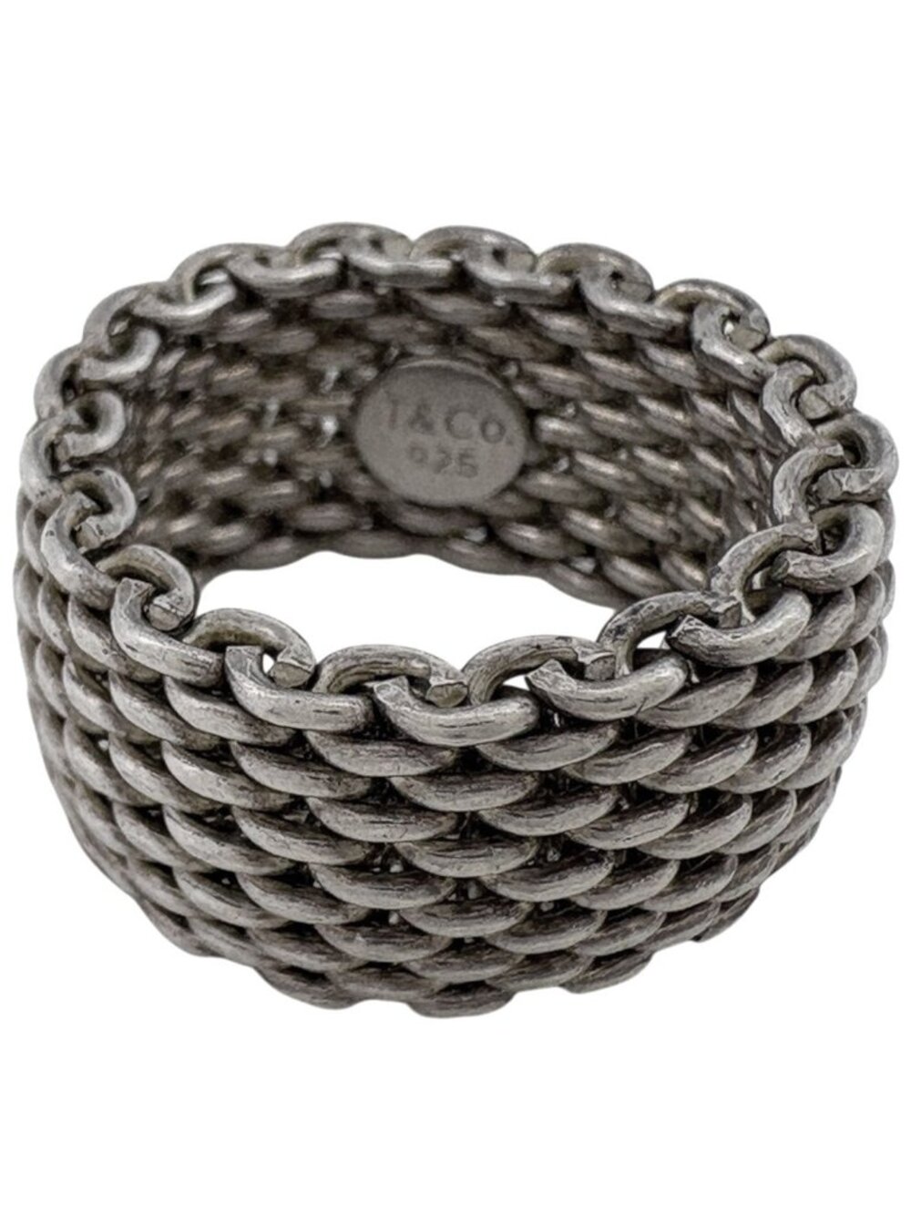 Tiffany & Co Somerset Mesh Ring 925 Sterling Silver